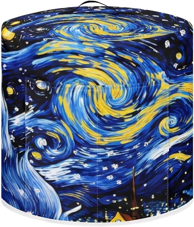 Starry Night Dust Cover with Pocket for Instant Pot, Rice Cooker and Air Fryer, Polyester, Water Resistant, Open Closure, Appliance Cover