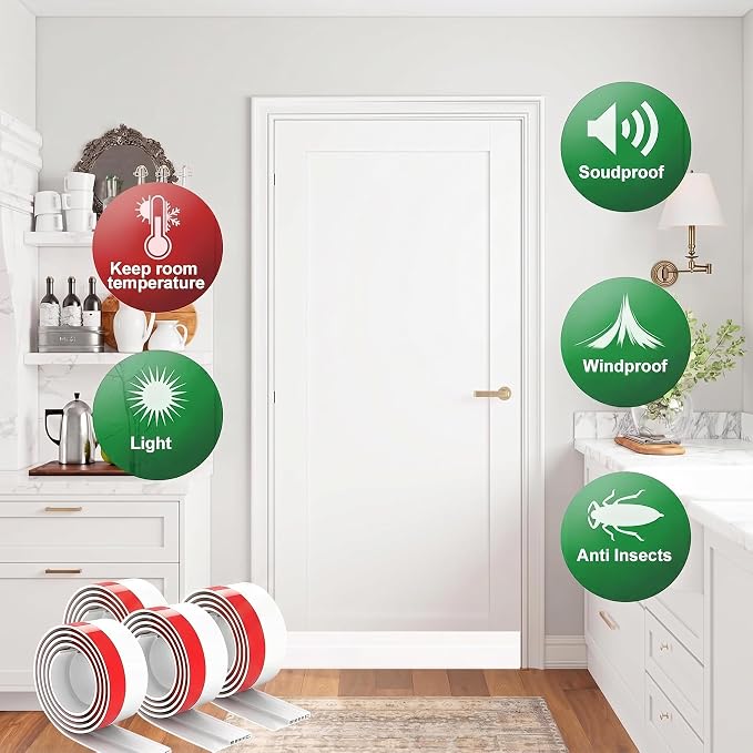 Suptikes 4 Pack Door Draft Stopper, Weather Stripping Draft, Door Bottom Seal - Image 5
