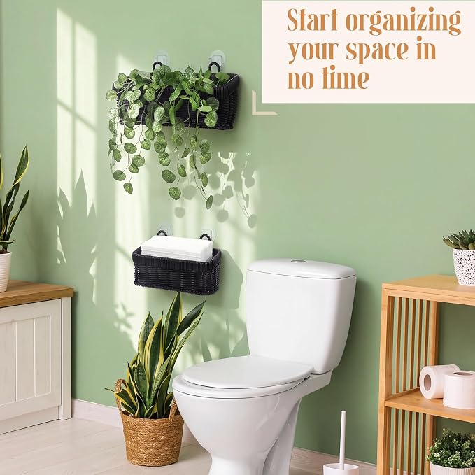 Tioncy 2 Pcs Woven Hanging Wall Baskets - Image 4