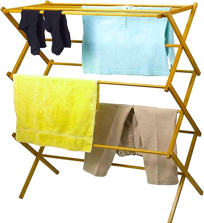 HOME IT Wooden Clothes Drying Rack - Image 4