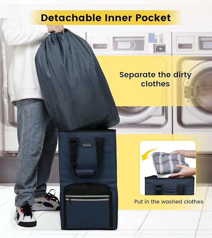 Vorspack Laundry Backpack with Shoulder Straps, Extra Large Hamper, Structured - Image 5