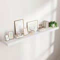 Floating Shelves for Wall 72"W x 11.6"D x 2"H, Long Engineered Wood Wall Shelves with Invisible Brackets for Living Room Bedroom Bathroom Office Kitchen Decor and Storage, White Finish, Set of 1