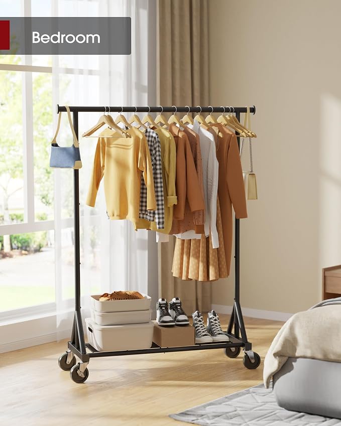 Sakugi Heavy Duty Stainless Steel Rolling Clothes Rack - Image 3