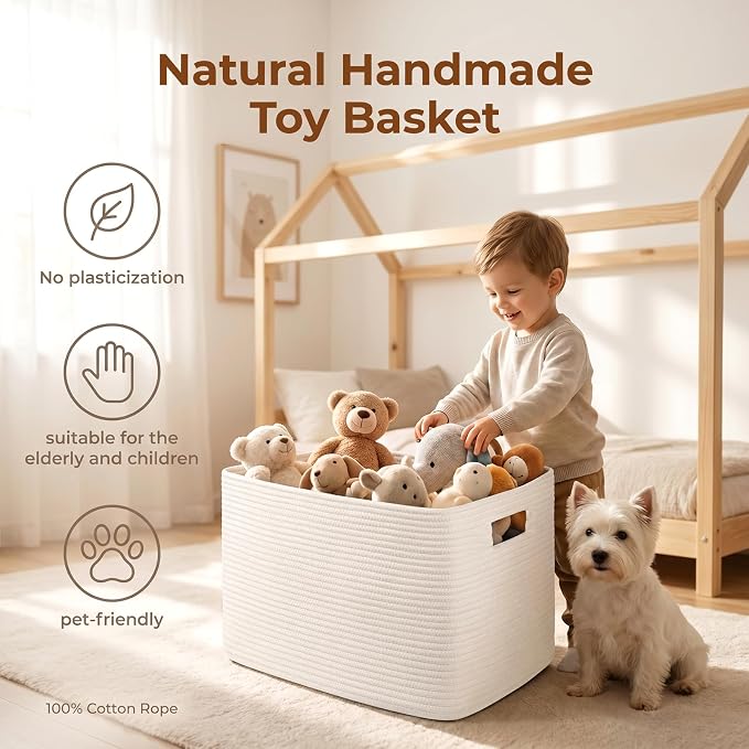 OIAHOMY 75L Large Blanket Basket Woven Storage Basket - Image 5