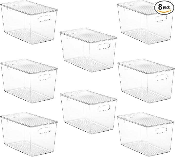 Vtopmart 8 Pack Clear Stackable Storage Bins by Vtopmart