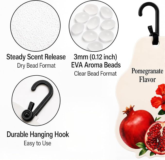 Pomegranate Scented Sachets for Drawers & Closets, 6 Pack Hanging Fragrance - Image 3