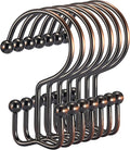Shower Curtain Hooks, Durable Shower Curtain Rings Rust Proof, Double Glide by Goowin