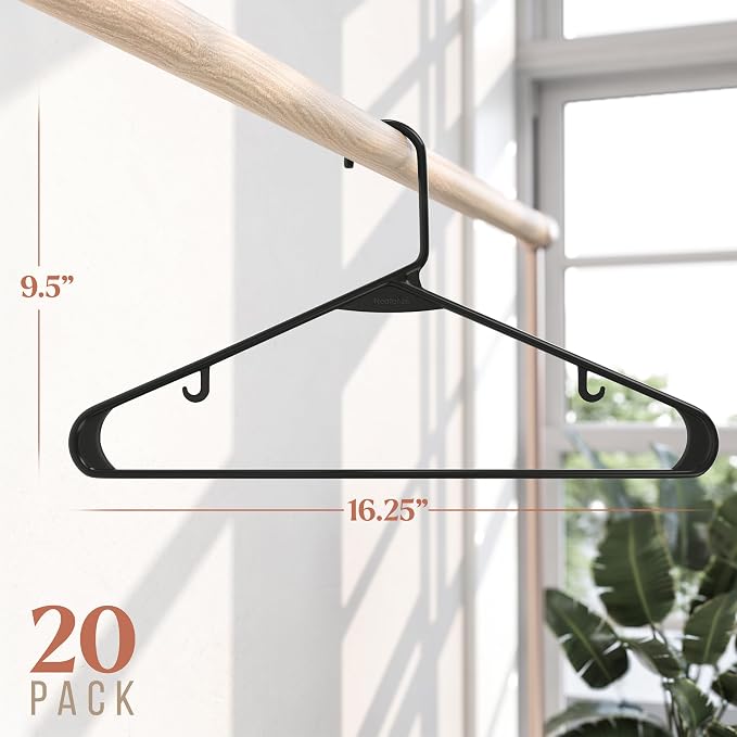 Plastic Hangers 20 Pack Black - Image 2