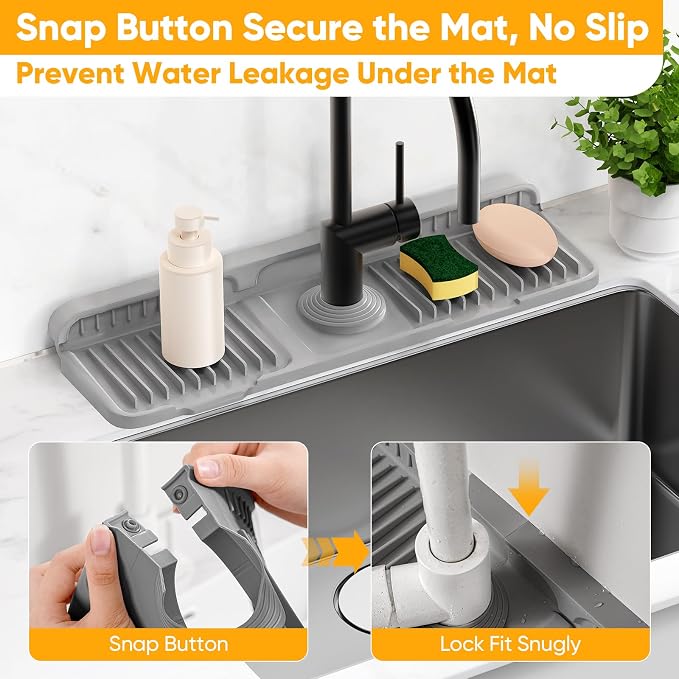 17.7'' Faucet Mat for Kitchen Sink Splash Guard Folding Kitchen Sink Faucet Mat - Image 4