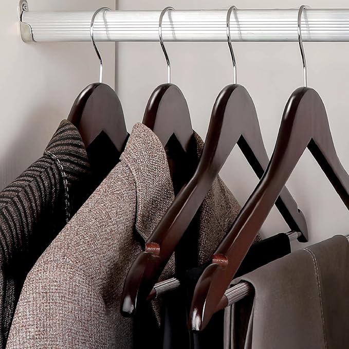 TOPIA HANGER Wooden Coat Hangers 30 Pack, Cherry Wood Suit Hangers - Image 5