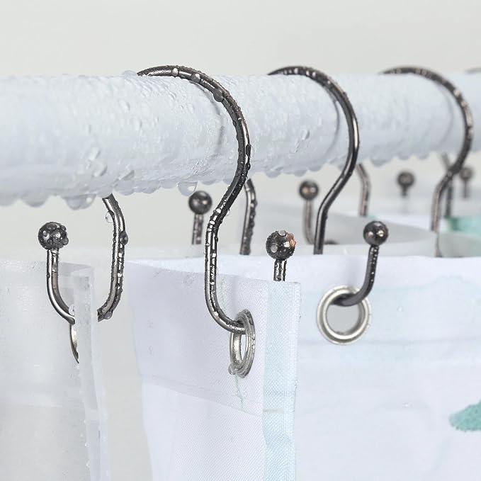 Shower Curtain Hooks, Stainless Steel Shower Curtain Hangers, Metal Shower - Image 2