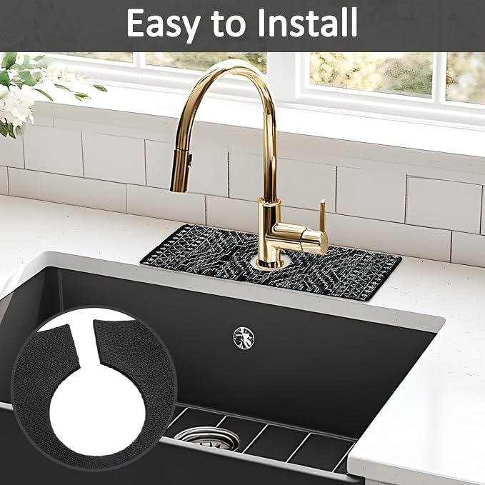2PCS 15" X 5.5" Kitchen Sink Splash Guard Faucet Mat Aztec Super Absorbent Fast - Image 5