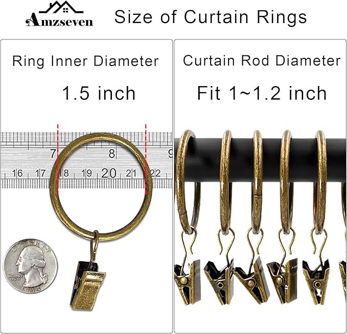 80 Pack Metal Curtain Rings - Image 3