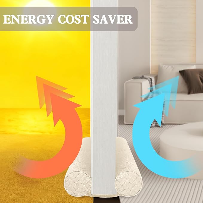 Ciieyuo Velvet Under Door Draft Stoppers Sound Blocker, door draft blocker - Image 5
