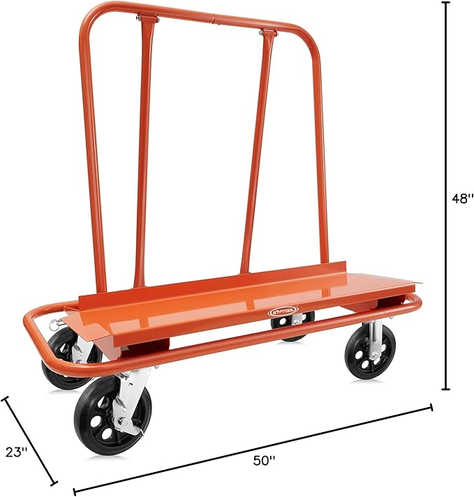 GypTool Heavy Duty Drywall Sheet Cart & Panel Dolly - Orange