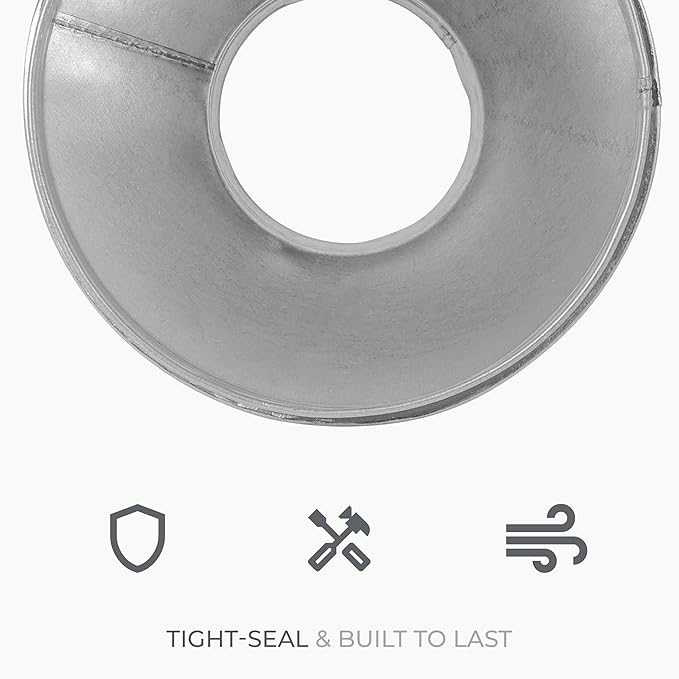 6" to 3.15" Inch Round Duct Reducer - Male Fit Galvanized Steel Pipe Increaser - Coupling for Round Duct Ventilation Systems - Heating & Cooling, HVAC