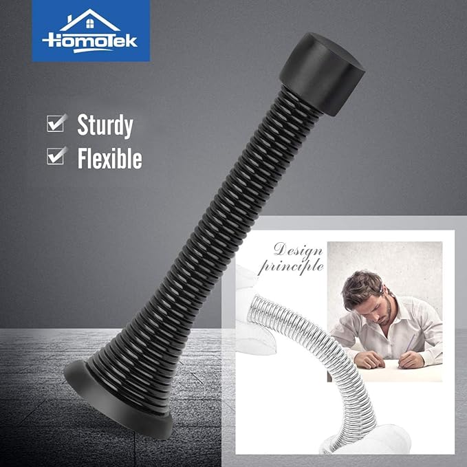 HOMOTEK 20 Pack Black Spring Door Stops, 3-1/8" Heavy Duty Door Stop - Image 2