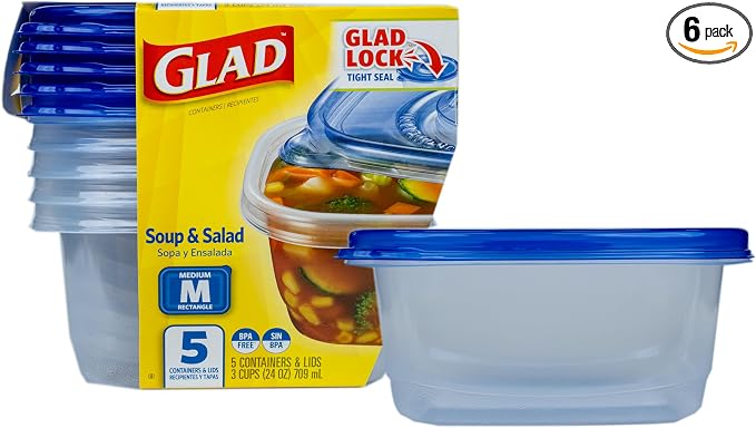 Glad GladWare Medium Rectangle Food Storage Containers by GladTrashFoodStorage