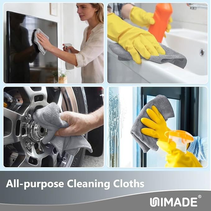 UNIMADE Microfiber Cleaning Cloth, 100 Sheets Microfiber Towels - Image 8