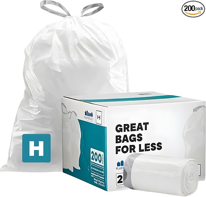 Plasticplace White Drawstring Lavender and Soft Vanilla Scented Garbage Can by Plasticplace