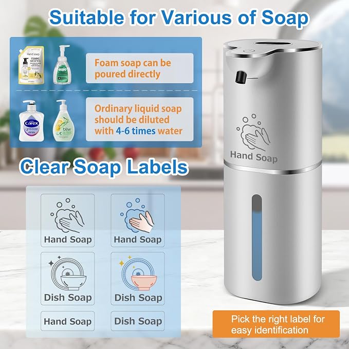 Automatic Foaming Soap Dispenser Digital Display, 6-Level Foam Adjustable | - Image 5
