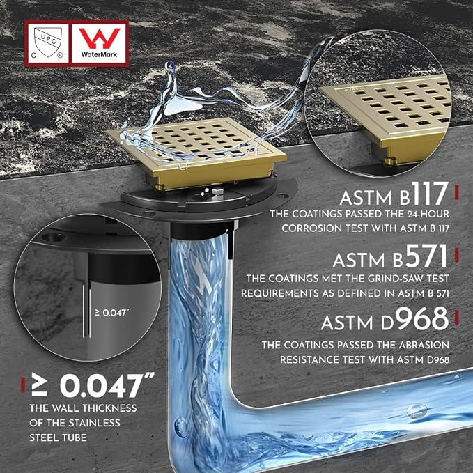 4 Inch Square Shower Floor Drain - Image 5