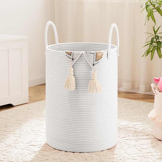 Artfeel Laundry Basket, Woven Cotton Rope Laundry Hamper, 80L by Artfeel