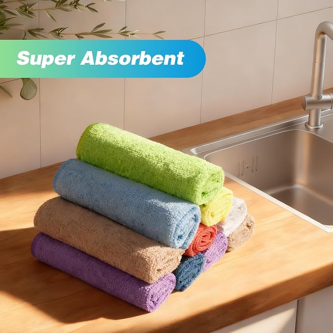 HOMEXCEL Microfiber Cleaning Cloth, 24 Pack Cleaning Rags - Image 5