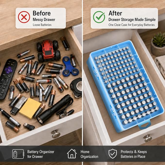 Xuerdon 134-Slot Battery Organizer Storage Case - Image 5