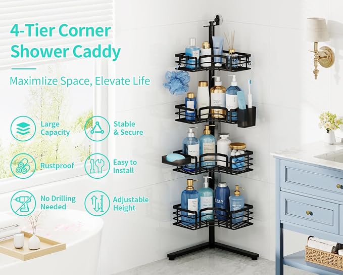 HapiRm Corner Shower Caddy Stand - Image 2