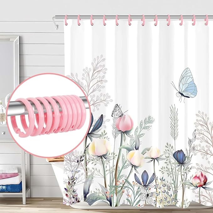 Pink Shower Curtain Hooks - Image 2