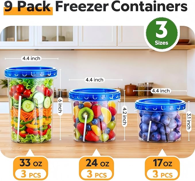 HOMETALL Freezer Storage Containers, Airtight Plastic | Food Storage Containers - Image 2