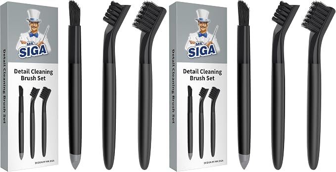 MR.SIGA Grout Cleaner Brush Set, Detail Cleaning Brush Set by MRSIGA