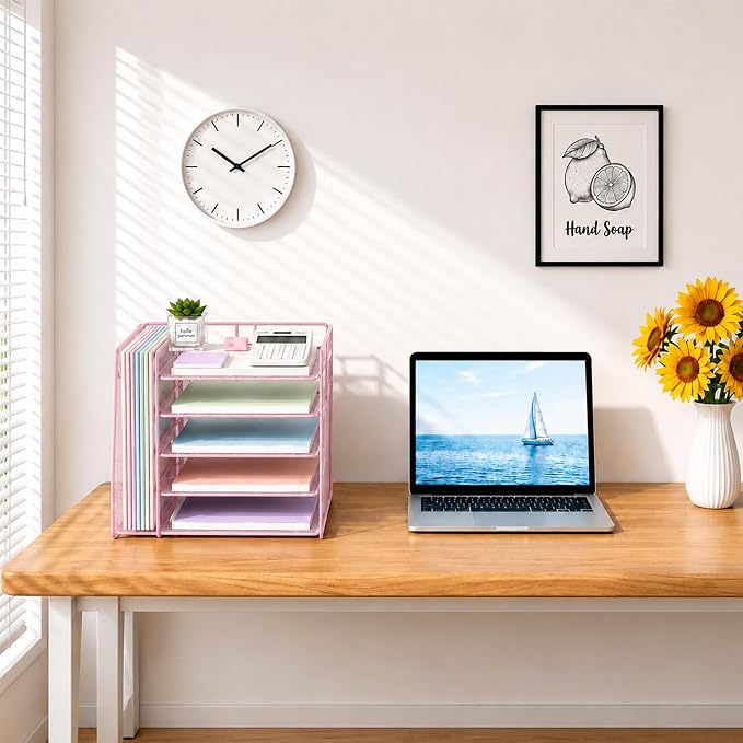 OPNICE Desk Organizer, 5-Tier Paper Organizer Letter Tray, Office Desk - Image 6