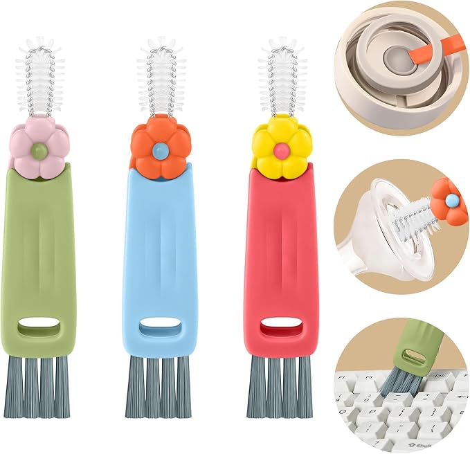 3 in 1 Cup Lid Gap Cleaning Brush Set, Cup Lid Gap Cleaner, Home Kitchen by Amzpas