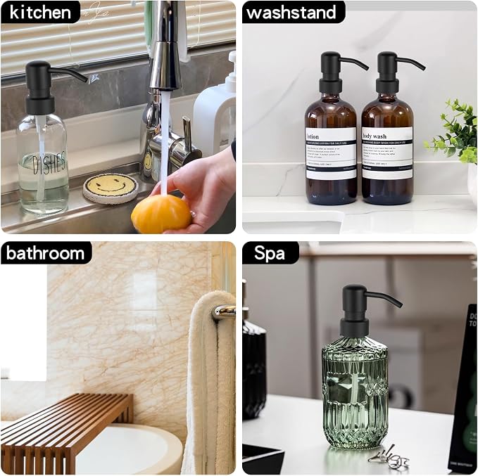 Stainless Steel Black Soap Dispenser Pump, 28MM Soap Pump Replacement - Image 3