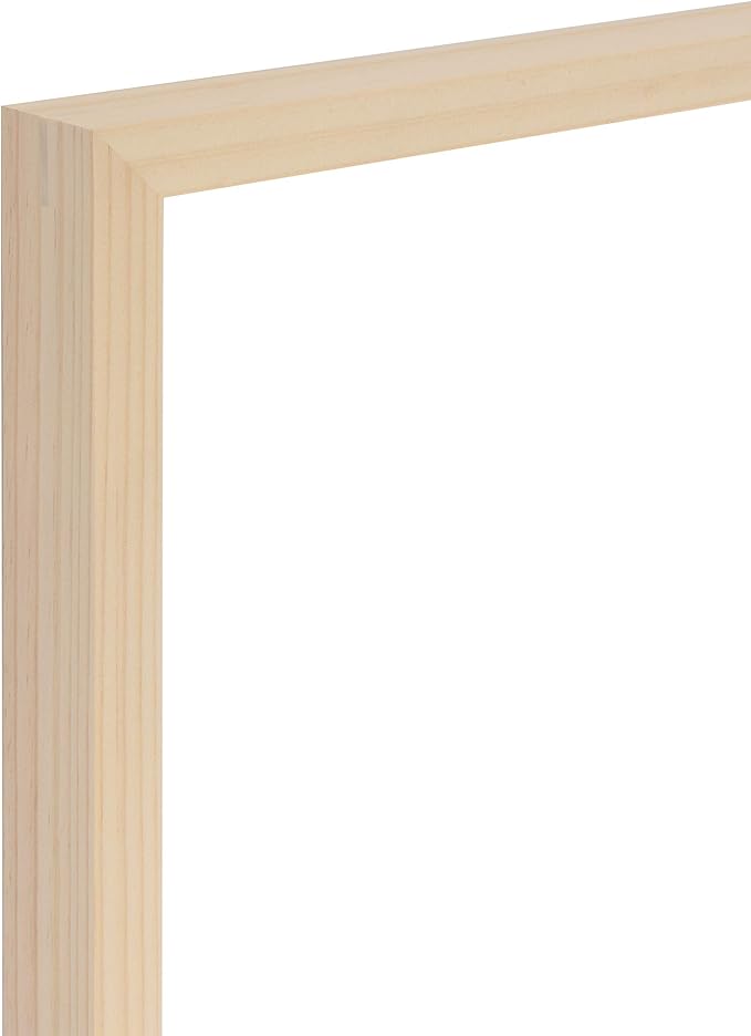 Creative Mark Ambiance Unfinished Deep Gallery Frame, 11x14" Open Back Natural Wood Frames for Canvas and Mounted Artwork, 3/4" Face, 1-1/4" Deep, No Glass or Backing