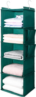 BOOMIBOO Hanging Closet Organize and Shelves, 5-Hanging Shelf（Green） | by BOOMIBOO