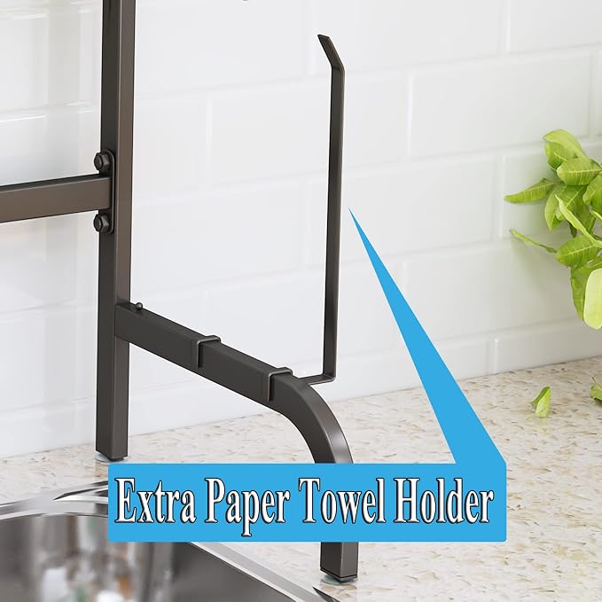Over The Sink Dish Drying Rack, Adjustable 25.5-33.5 in, Snap-On Design - Image 5