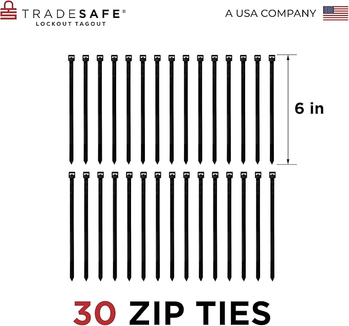 TRADESAFE Lockout Tagout Tags - 30 Danger Do Not Operate Tag with 30 Zip Ties, Premium 32 mil Vinyl, OSHA Compliant Loto Tags for Lock Out Tag Out, Equipment Repair