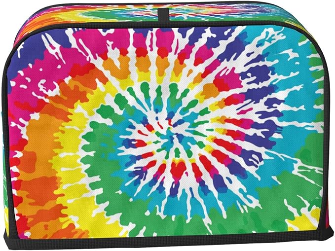 Colorful Rainbow Tie Dye 2 Slice Toaster Cover, Waterproof Toaster Dust Cover Bread Maker Protective For Small Kitchen Appliance Dining Room Home Table Decor Gifts