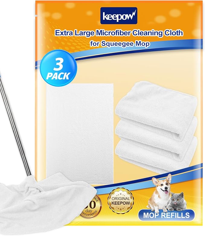 KEEPOW 3PCS Mop Towels for Floor Cleaning, Cuban Mop Cloth, Floor Mop Towel | by KEEPOW