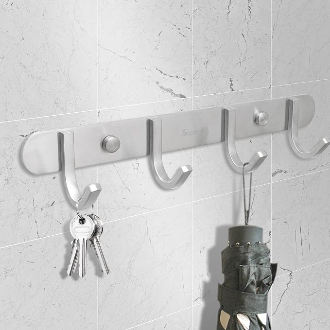 Coat Hook Rack Brushed Nickel - Image 5