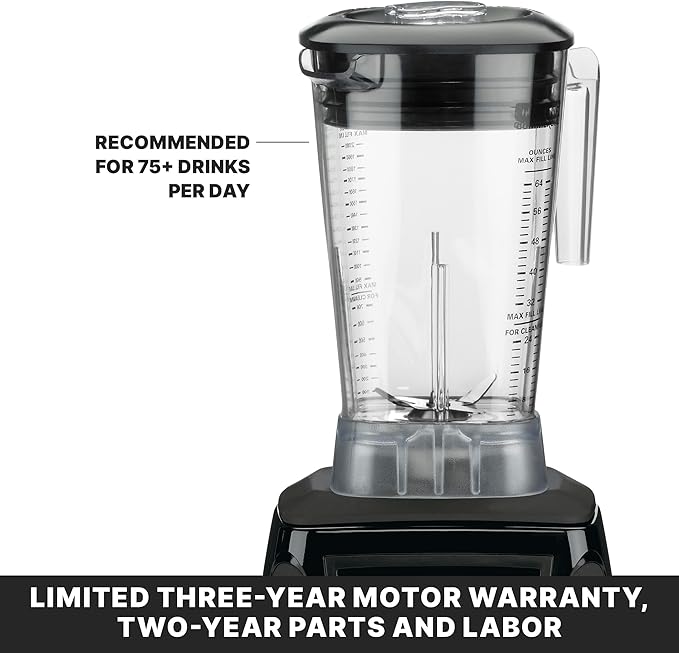 Waring Commercial MX1200XTX 3.5 HP Blender with Variable Speed Dial Controls and a 64 oz. BPA Free Copolyester Container, 120V, 5-15 Phase Plug