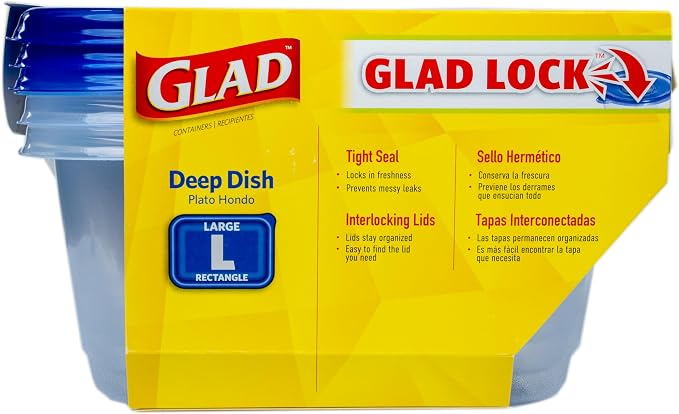 Glad GladWare Deep Dish Food Storage Containers, 64 Oz, and meal prep in a - Image 6