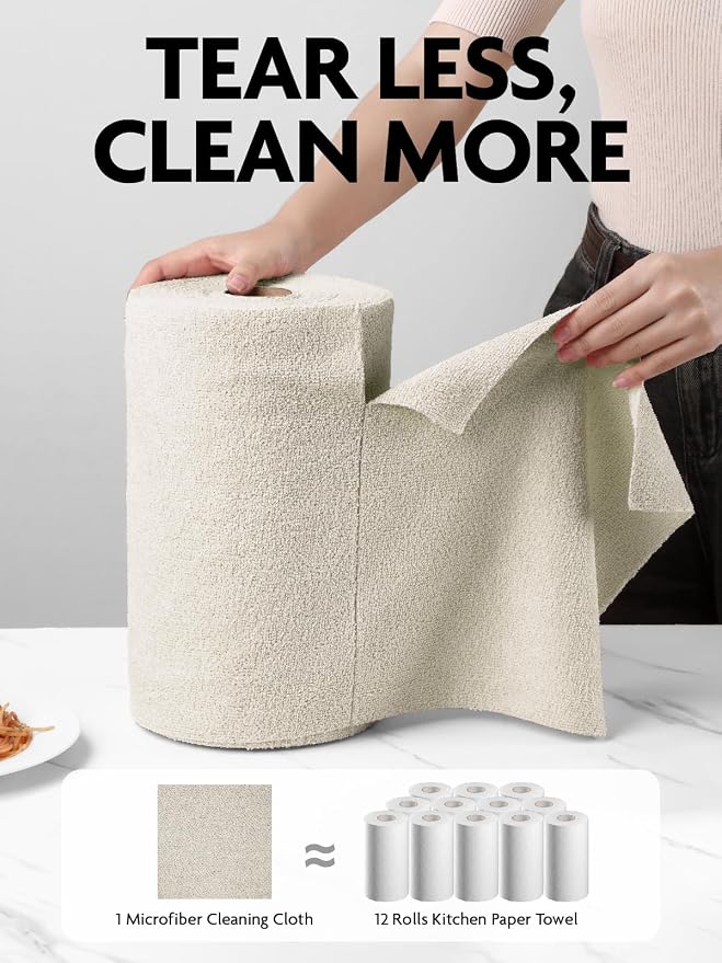 Fantasticlean Microfiber Cleaning Cloth Roll- 75 Sheets, Tear-away Microfiber - Image 2