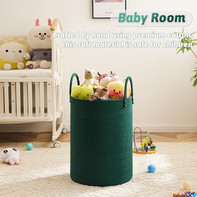Artfeel Laundry Basket, Woven Cotton Rope Laundry Hamper, 100L - Image 4