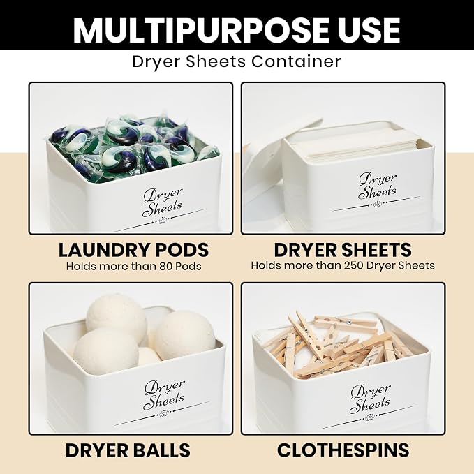Farmhouse Metal Laundry Detergent Pod Container - Image 3