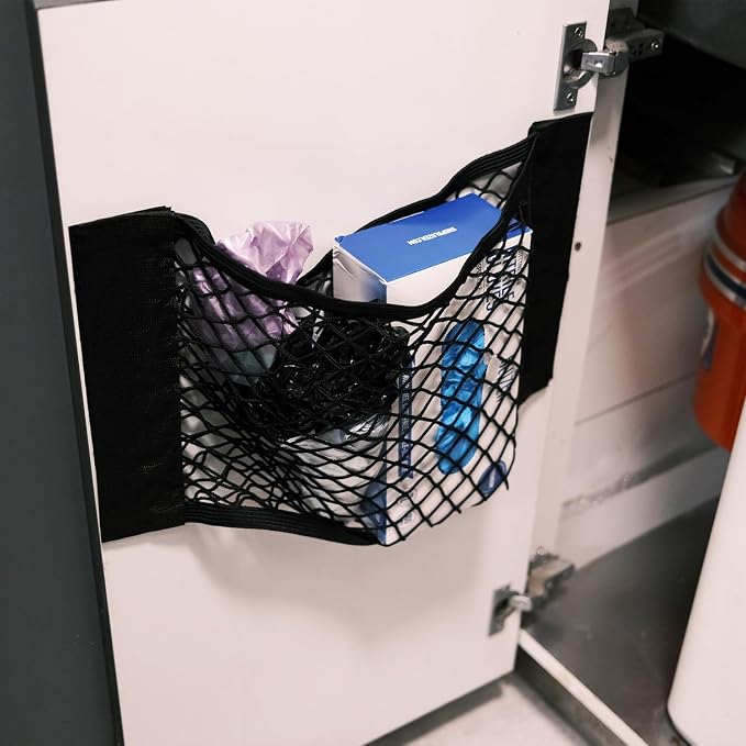 Extra Large Trash Bag Holder Mesh Storage Net Grocery Bag Organizer Dispenser - Image 6