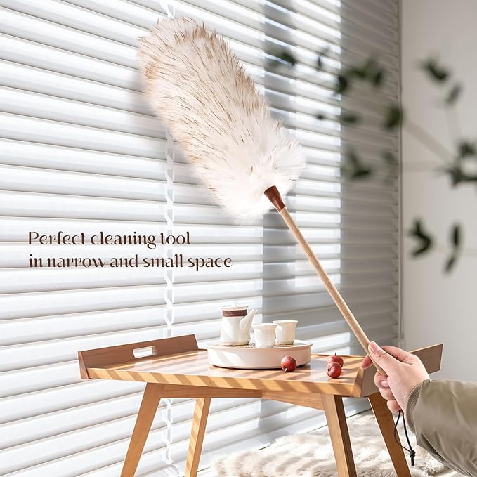 THARAHT Lamb Wool Duster Fluffy Long Handle Reusable - Image 2